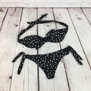 NWOT size small black and white polka dot small